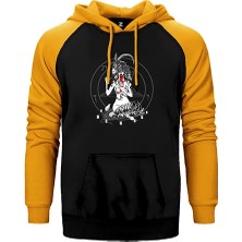 Z zepplin Baphomet Blood Sarı Renk Reglan Kol Kapşonlu Sweatshirt