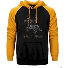 Z zepplin Yay Burç Retro Sarı Renk Reglan Kol Kapşonlu Sweatshirt