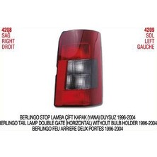 Pleksan Stop Lambası Sag Duysuz Cıft Kapı ( Peugeot Partner 00-05 ) Füme