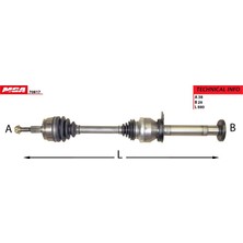 Mga Aks Sağ Aks 880MM Vw Transporter T6 2.0tdı 140-180HP (Ihtiyac Durumunda 0A5409343A) MGA-70817