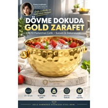 Creatividad Solutions Gold Çelik Dövme Model Mutfak ve Dekorasyon Kasesi  21X12 cm 18/10 Sus 304 Paslanmaz Çelik 723762