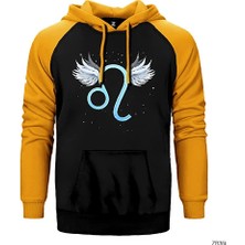 Z zepplin Aslan Burcu İkon Sarı Renk Reglan Kol Kapşonlu Sweatshirt
