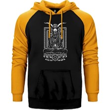 Z zepplin Baphomet Goat Figure Sarı Renk Reglan Kol Kapşonlu Sweatshirt
