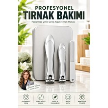 Creatividad Solutions Kalın ve Mantarlı Tırnak  Makası Törpü Seti Geniş Ağızlı Manikür Pedikür Seti 3lü Metal Kutulu Eşsiz Bakım/ Kiti Paslanmaz Çelik 723626