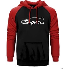 Z zepplin Toyota Supra Kırmızı Renk Reglan Kol Kapşonlu Sweatshirt
