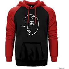Z zepplin Yüz Artwork Çift Renk Reglan Kol Sweatshirt / Hoodie
