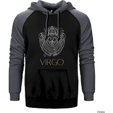 Z zepplin Başak Burç Retro Gri Renk Reglan Kol Kapşonlu Sweatshirt