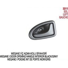 Pleksan Kapı Ic Acma Kolu Sol Sıyah ( Renaut Megane Em )