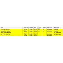 Supsan Subap TAKIM-(8V)-(HYUNDAI H100 94/96 Em /mıtsubıshı L300 90/96 Em )