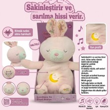 Nefes Alan Işıklı ve Müzikli Uyku Arkadaşı Peluş Tavşan- Sakinleştirici Bebek Oyuncağı (Lisinya)