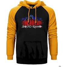 Z zepplin Squid Game Staff Team 2 Sarı Renk Reglan Kol Kapşonlu Sweatshirt