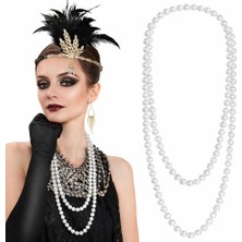 Lovesta Home 1920 Gatsby Inci Kolye – Vintage Uzun Beyaz Inci Kolye