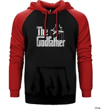 Z zepplin The Godfather Distorted Kırmızı Renk Reglan Kol Kapşonlu Sweatshirt