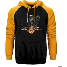 Z zepplin The Hunger Games Mockingjay Sarı Renk Reglan Kol Kapşonlu Sweatshirt