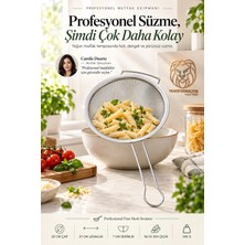 Creatividad Solutions Endüstriyel Profesyonel Şef Tipi Ince Gözenekli Tel Süzgeç Kevgir 18/10 304 Paslanmaz Çelik 20 cm 23684