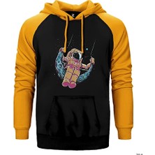 Z zepplin Sallanan Astranot Sarı Renk Reglan Kol Kapşonlu Sweatshirt