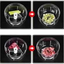 Şarjlı Mini El Rondosu Doğrayıcı Taşınabilir 250 ml Çelik Bıçaklı
