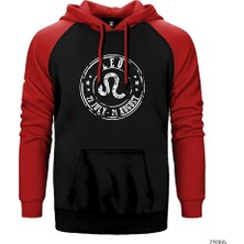 Z zepplin Aslan Burcu Tarih Kırmızı Renk Reglan Kol Kapşonlu Sweatshirt