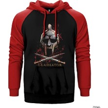 Z zepplin Gladiator Fight Kırmızı Renk Reglan Kol Kapşonlu Sweatshirt