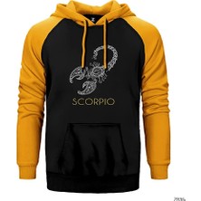 Z zepplin Akrep Burç Retro Sarı Renk Reglan Kol Kapşonlu Sweatshirt
