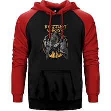 Z zepplin Rotting Christ Design Kırmızı Renk Reglan Kol Kapşonlu Sweatshirt