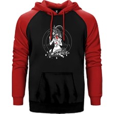 Z zepplin Baphomet Blood Kırmızı Renk Reglan Kol Kapşonlu Sweatshirt