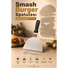 Creatividad Solutions Geniş Ağızlı Paslanmaz Çelik Smash Burger Spatulası Köfte Izgara Pleyt Tavası Kazıyıcı Ev Sanayi Tipi Büyük Çelik Et Çevirici 723407