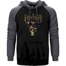 Z zepplin Marduk Skull Gri Renk Reglan Kol Kapşonlu Sweatshirt