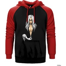 Z zepplin Black Cat Çift Renk Reglan Kol Sweatshirt / Hoodie