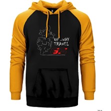 Z zepplin BMW GS 1200 One Way Travel Sarı Renk Reglan Kol Kapşonlu Sweatshirt