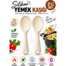 Evolis Kitchen 2 Adet Isıya Dayanıklı Pilav Tatlı Kaşığı Kaşık Seti Asılabilir Kaşık Yanmaz Yapışmaz 22 Cm(Gri)