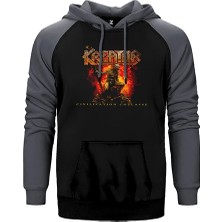 Z zepplin Kreator Civilization Collapse Gri Renk Reglan Kol Kapşonlu Sweatshirt