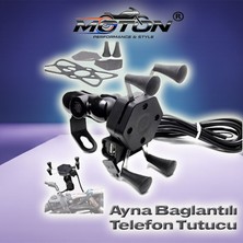 Moton Ayna Bağlantılı Usb’li Ahtapot Telefon Tutucu – Motosiklet Scooter
