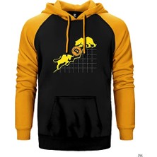 Z zepplin Bitcoin Kripto Para Ayı ve Boğa Çift Renk Reglan Kol Sweatshirt / Hoodie