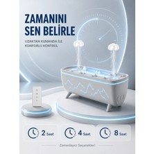 Marsilyan Uzaktan Kumandalı Aroma Difüzörü Sessiz Hava Nemlendirici Alev Efektli 2 4 8 Saat Zamanlayıcılı