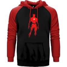 Z zepplin Flash Grunge Kırmızı Renk Reglan Kol Kapşonlu Sweatshirt