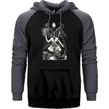 Z zepplin Baphomet Cliphas Levi Del Gri Renk Reglan Kol Kapşonlu Sweatshirt