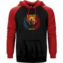Z zepplin Benediction Scriptures Kırmızı Renk Reglan Kol Kapşonlu Sweatshirt