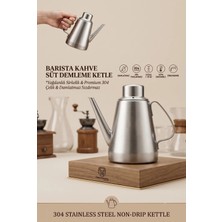Creatividad Solutions Damlatmaz Sızdırmaz Yağdanlık Sirkelik ve Barista Kahve Süt Demleme Kettle 304 Paslanmaz Çelik  532ML) 723400