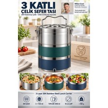 Creatividad Solutions 3 Katlı Sefer Tası Vakumlu Sızdırmaz Yemek Taşıma Kabı 16 cm Termos Beslenme Kutusu  19/10 Sus 304 Paslanmaz Çelik 723759