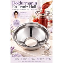 Creatividad Solutions Geniş Ağızlı Kavanoz Reçel Salça Hunisi 15 M 18/10 304 Paslanmaz Çelik  Büyük Boy Sos Bakliyat Doldurma Hunisi 723744