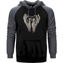 Z zepplin Mummy Hands Gri Renk Reglan Kol Kapşonlu Sweatshirt