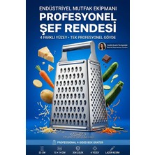Creatividad Solutions Endüstriyel 4 Taraflı Kutulu 18/10 304 Paslanmaz Çelik Şef Rendesi Profesyonel Şeflerin Tercihi 23 cm 723682