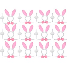 Dolozena Eğlenceli Pembe Tavşan Kostüm Seti 12'li Paket