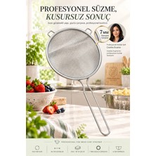 Creatividad Solutions Endüstriyel Titanyum 7 mm Çerçeveli Ince Gözenekli Tel Süzgeç Kevgir Profesyonel Şef Tipi 18/10 304 Paslanmaz Çelik 18.5 cm 723685
