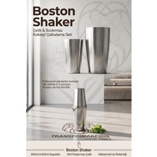 Creatividad Solutions Boston Shaker 2 Parçalı 800ML & 600ML Sızdırmaz Kokteyl Çalkalama  Seti - Profesyonel Paslanmaz Çelik  723399