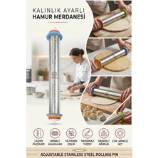 Creatividad Solutions Kalınlık Ayarlı Merdane  Ayarlanabilir Paslanmaz Çelik Mantı Börek Kurabiye Pizza Açma Seti  723413