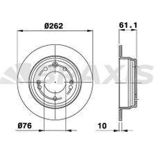Braxis Braxıs Arka Fren Aynası Dıskı Hyundaı I30 07 12 IX35 10> Ceed 06> Sportage 10> 262 mm