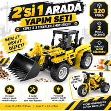 Dolozena Motosiklet Temalı 2in1 Ekskavatör 320 Parça Oyun Seti