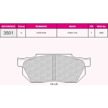 Grap Ön Fren Balatası Honda Cıvıc 88-91 Crx 89-92 Accord 83-85 Prelude 86-> - 93501